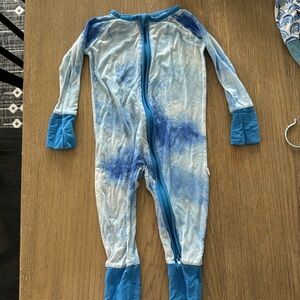 Little Sleepies blue watercolor zippy